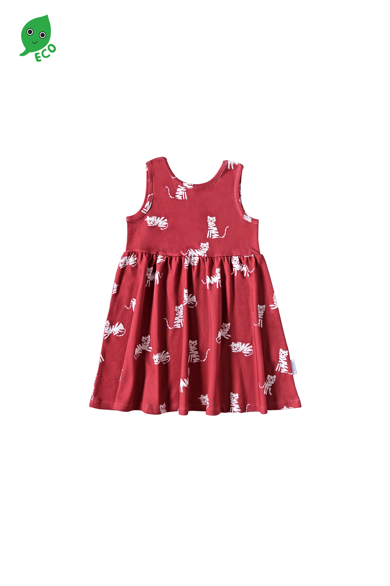 Burgundy Tiger Sleeveless Dress - Sea Apple