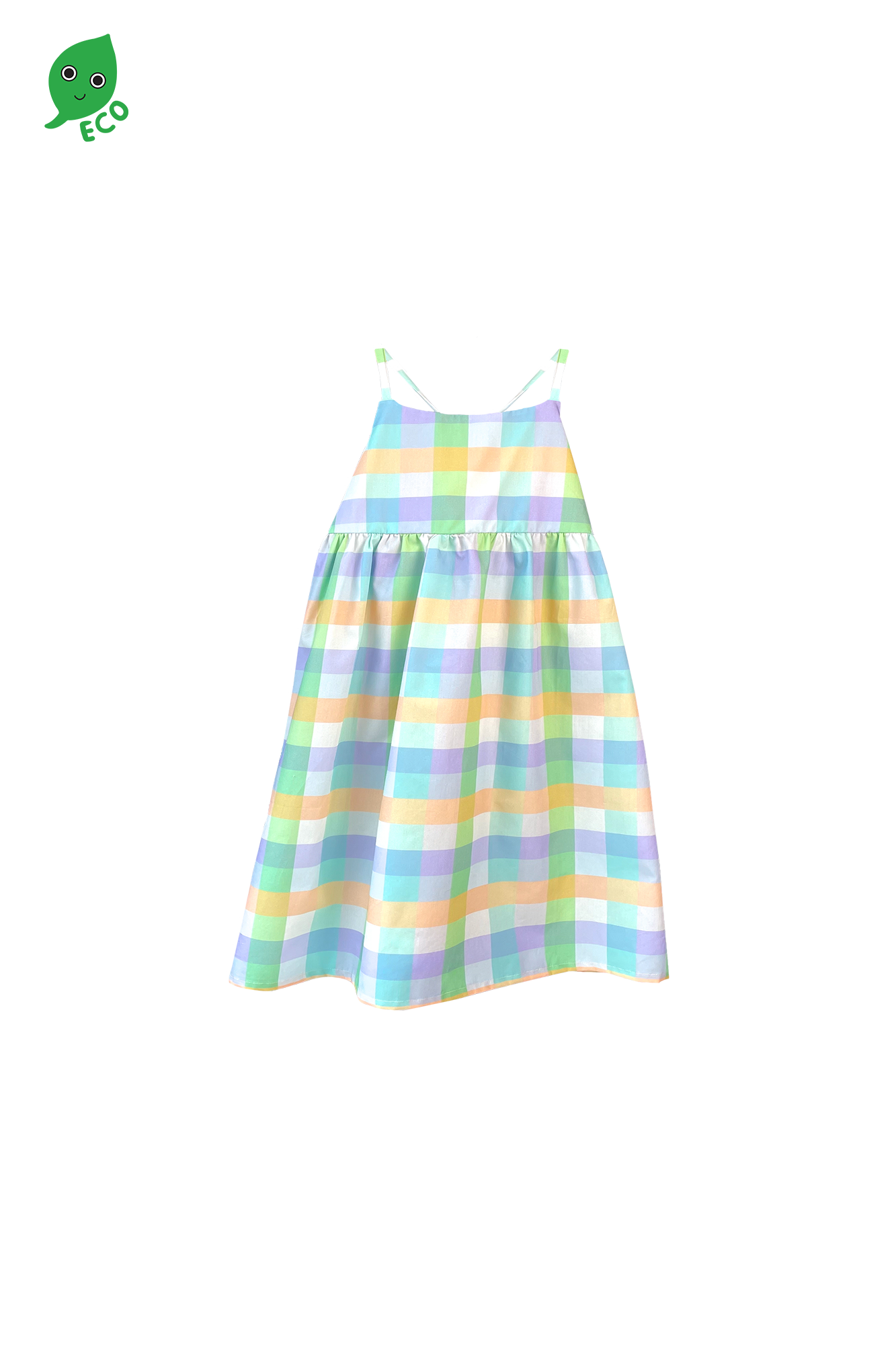 Purple Green Plaid Midi Dress