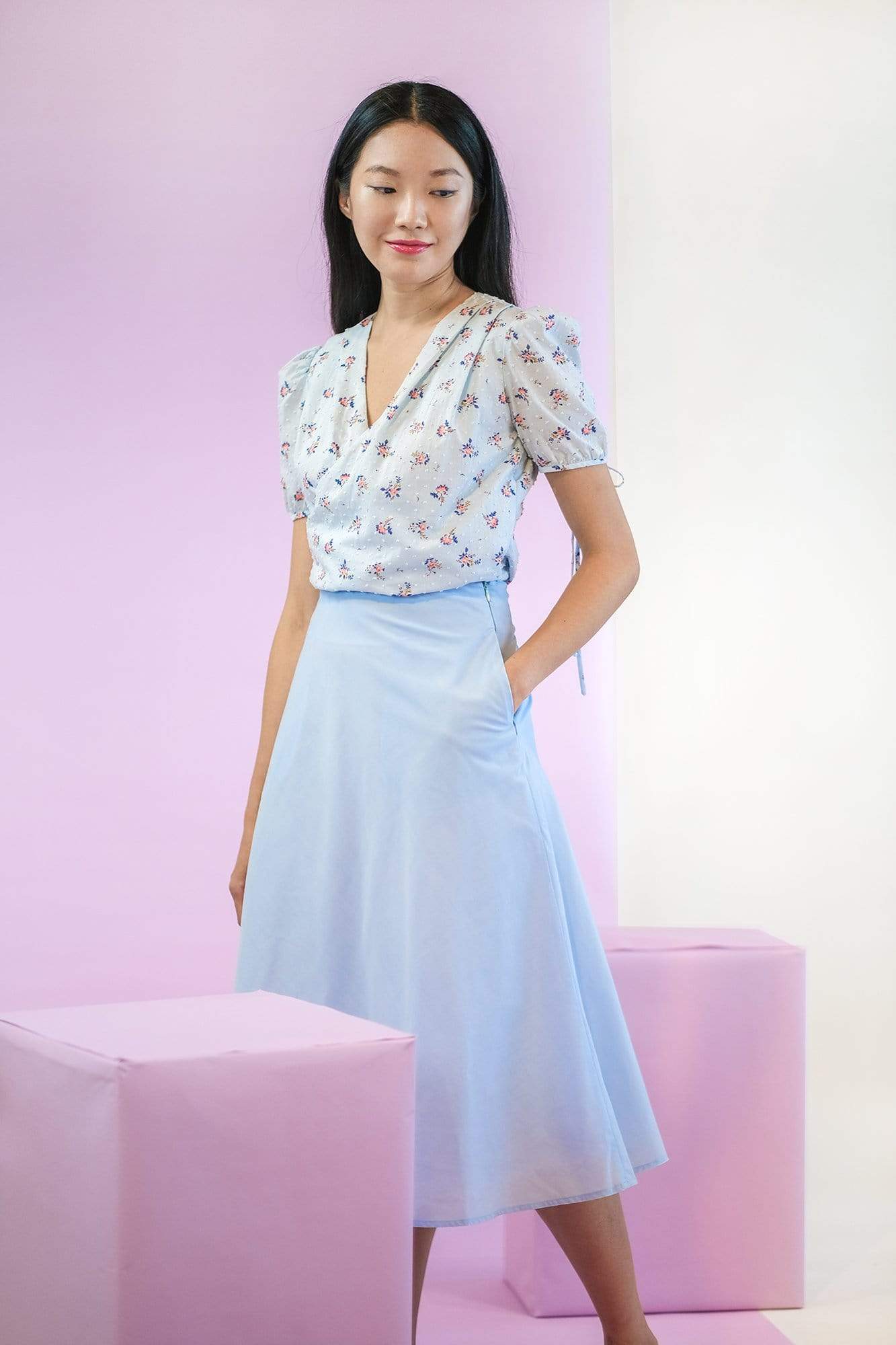 Sea Apple DAINTY SWISS DOT PLEATED TOP & SKIRT SET