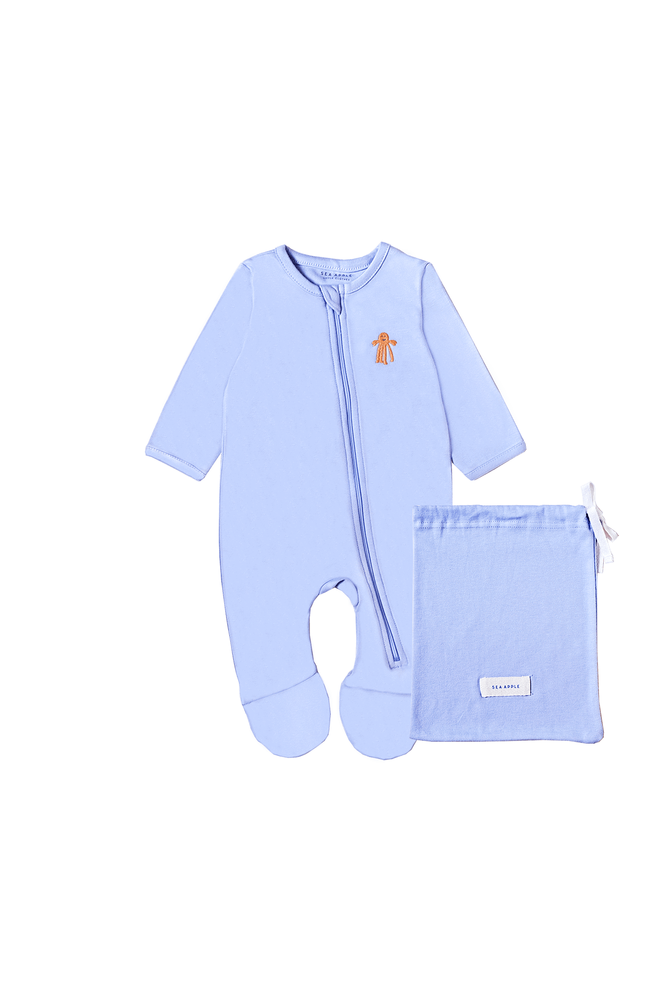 Sea Apple One Pieces Dancing Octopus Periwinkle Baby Sleepsuit
