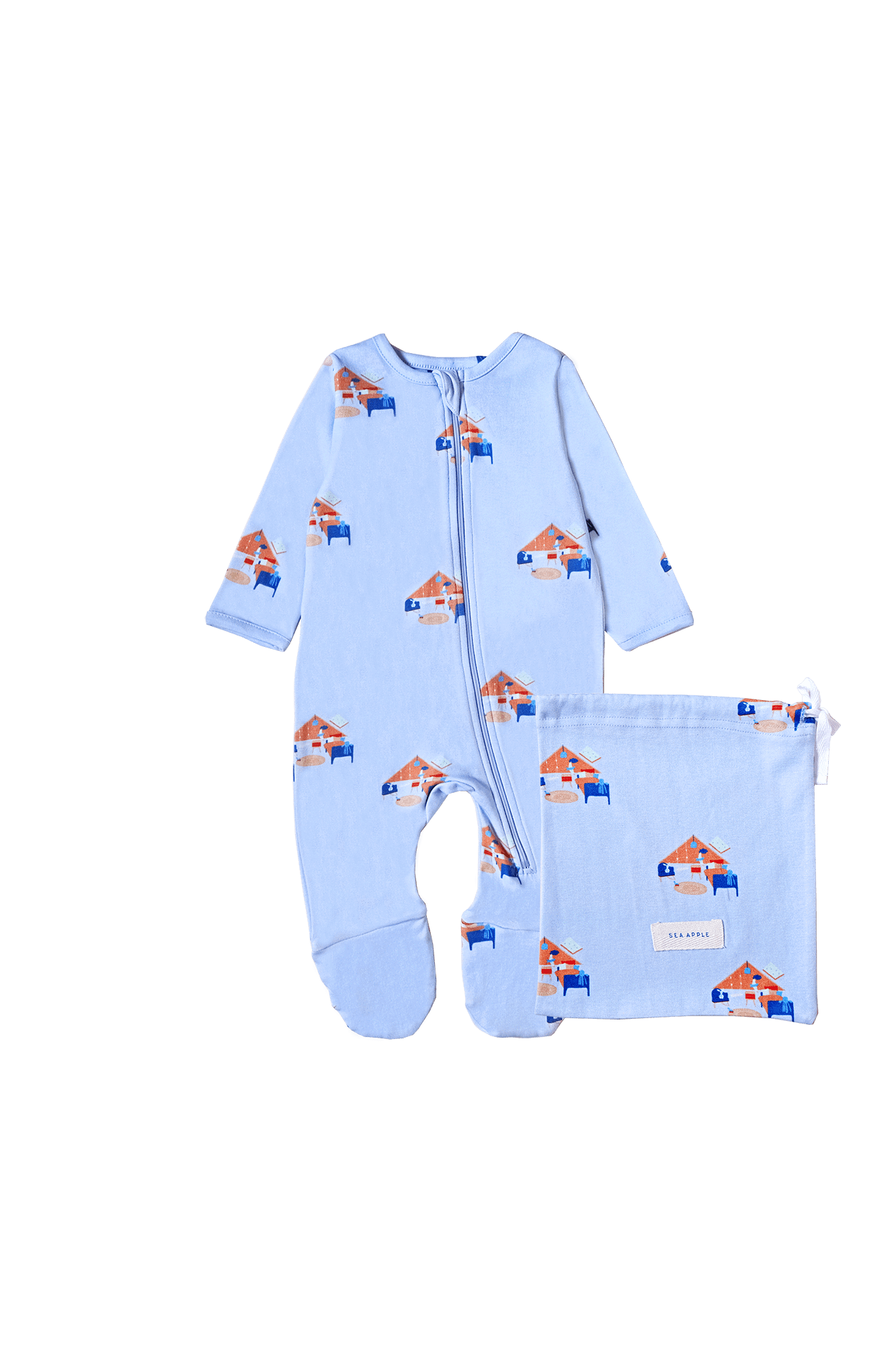 Sea Apple One Pieces Goodnight Room Periwinkle Baby Sleepsuit