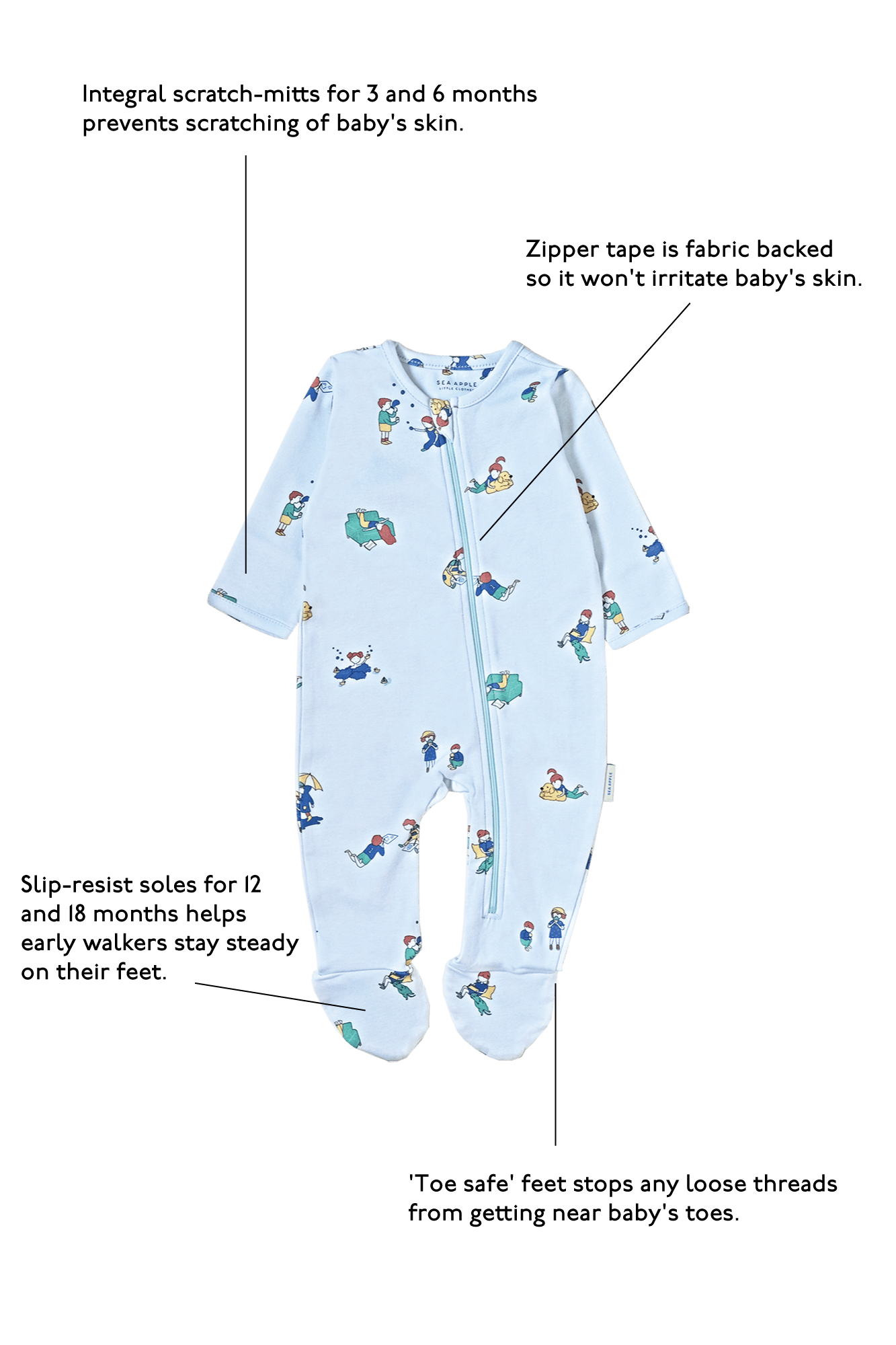 Sea Apple One Pieces Simple Joys Cloud Baby Sleepsuit