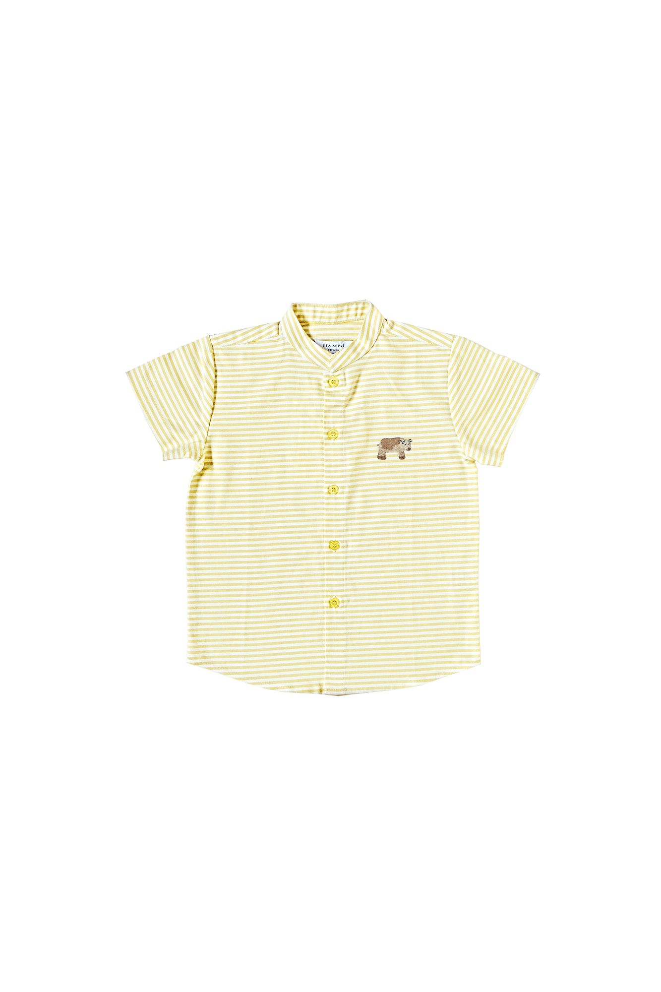 Sea Apple PASTEL YELLOW STRIPE MANDARIN SHIRT