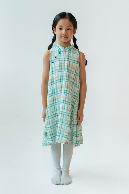 Teal Plaid Alex Cheongsam
