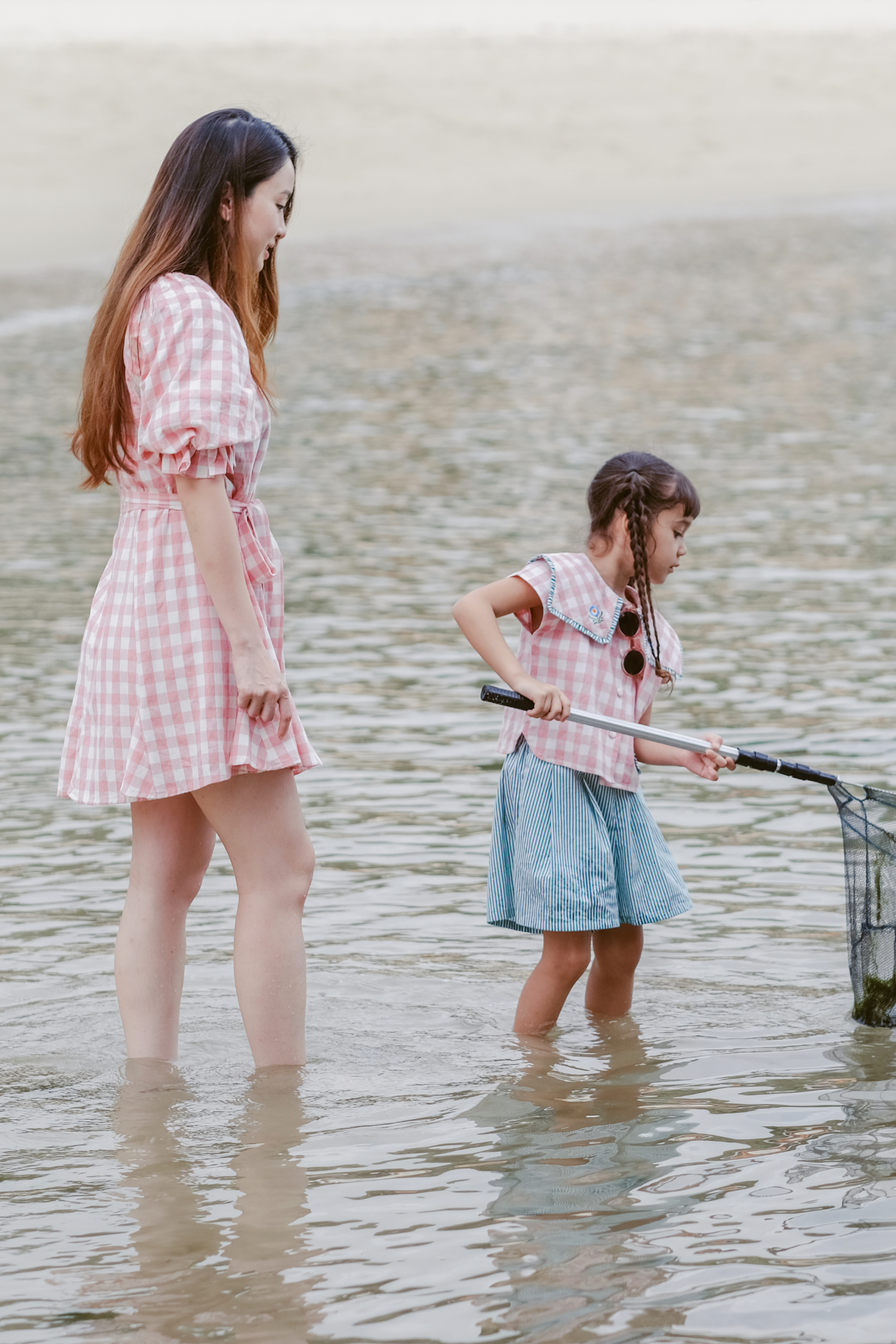 Pink Check Relaxed Mini Dress