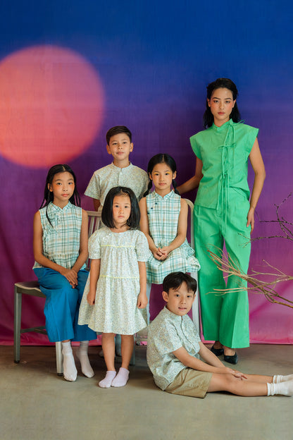 Teal Plaid Tweens Zoey Top