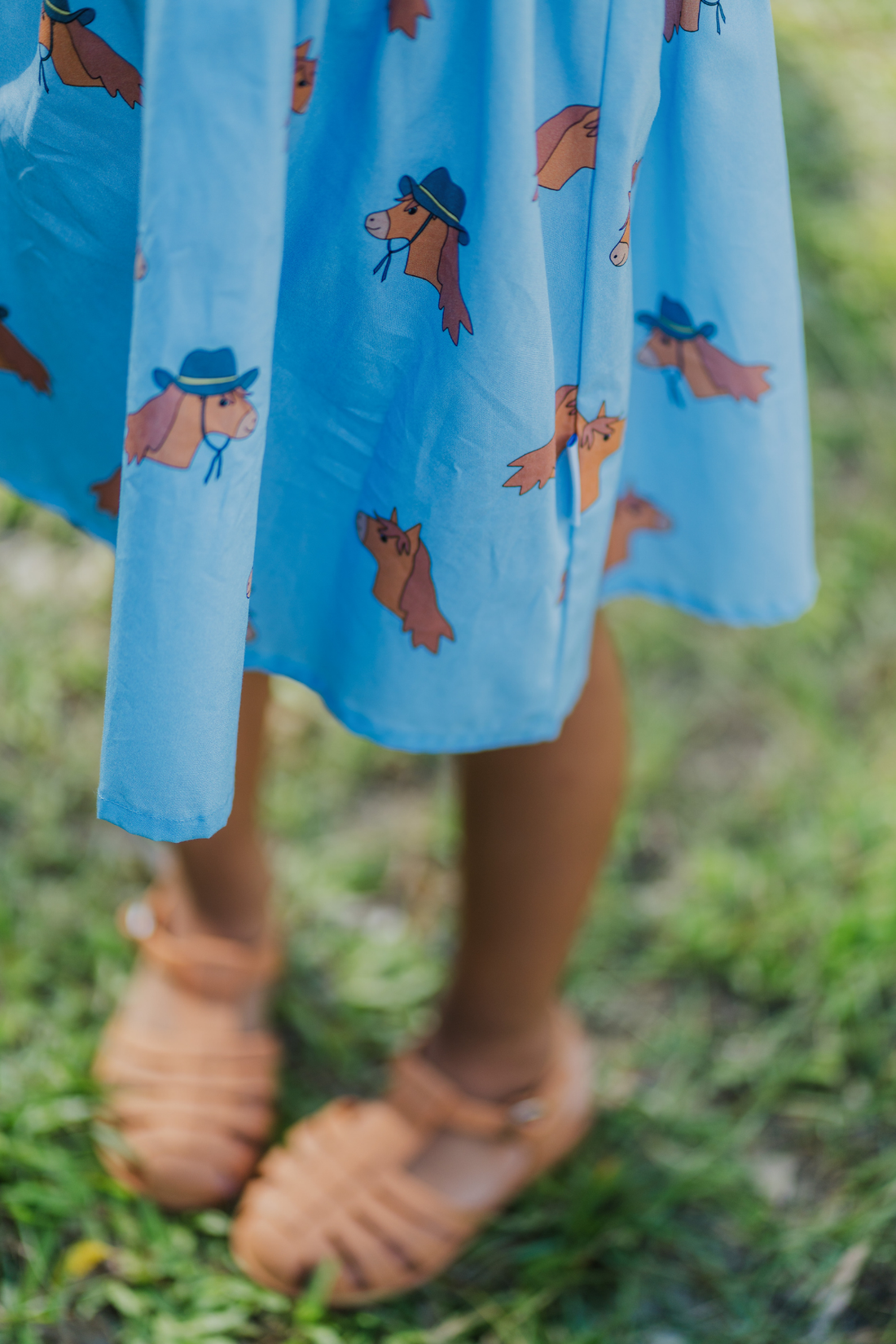 Horse Blue Midi Dress