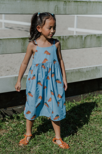 Horse Blue Midi Dress