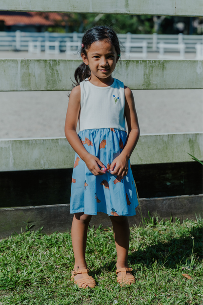 Horse Blue Splice Dress