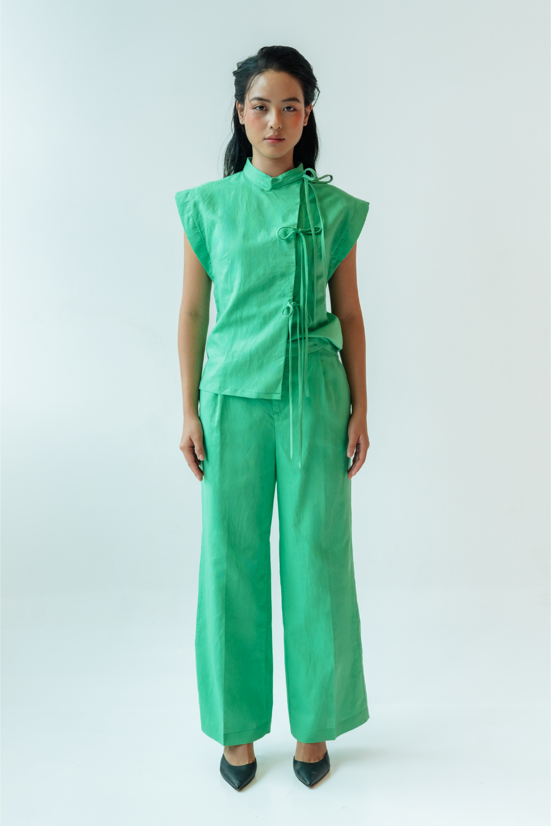 Emerald Relaxed Top &amp; Flared Pants Set