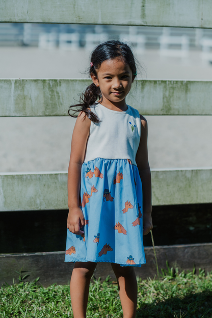 Horse Blue Splice Dress