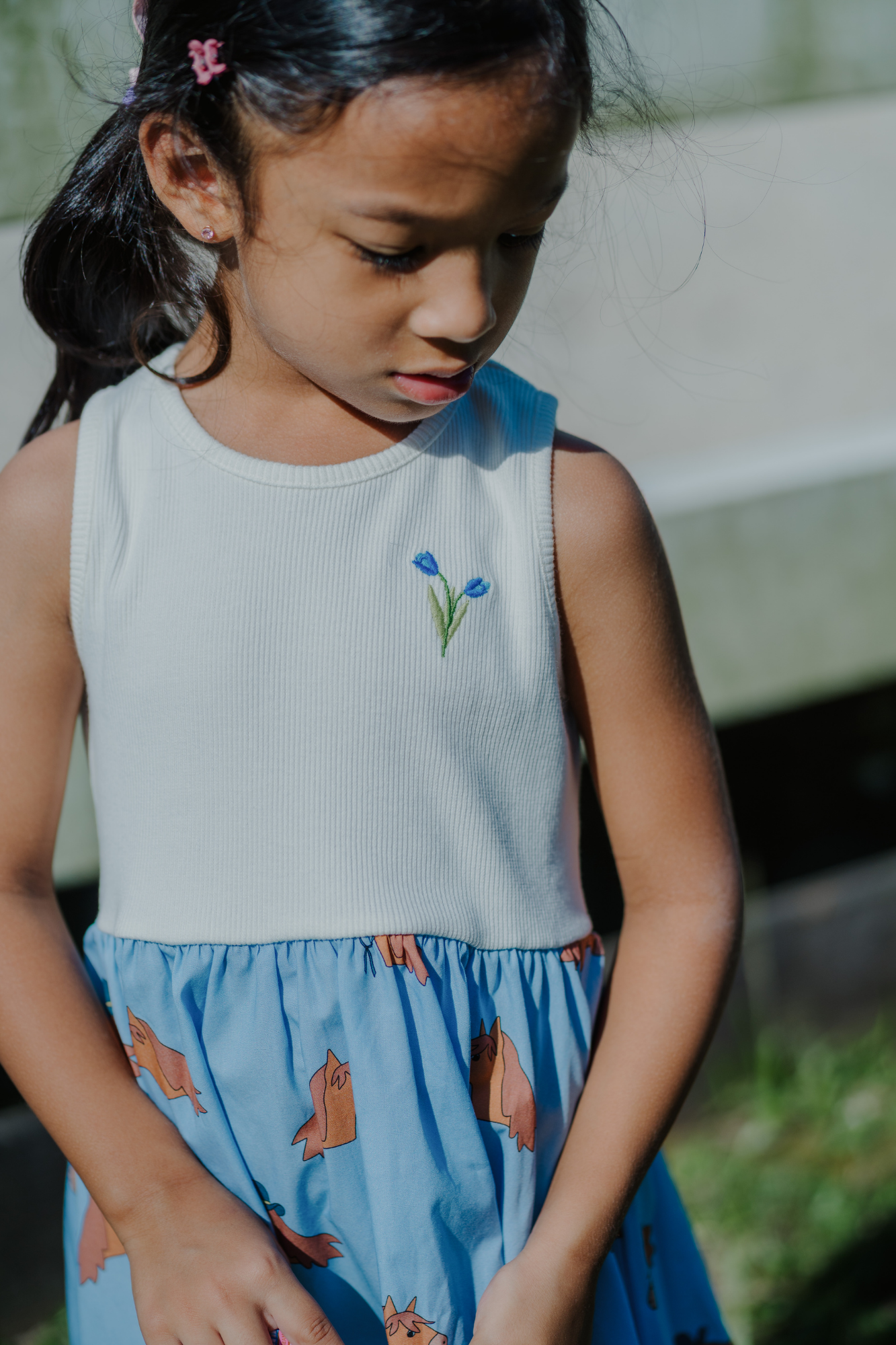 Horse Blue Splice Dress