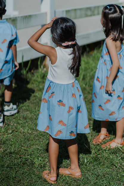 Horse Blue Splice Dress