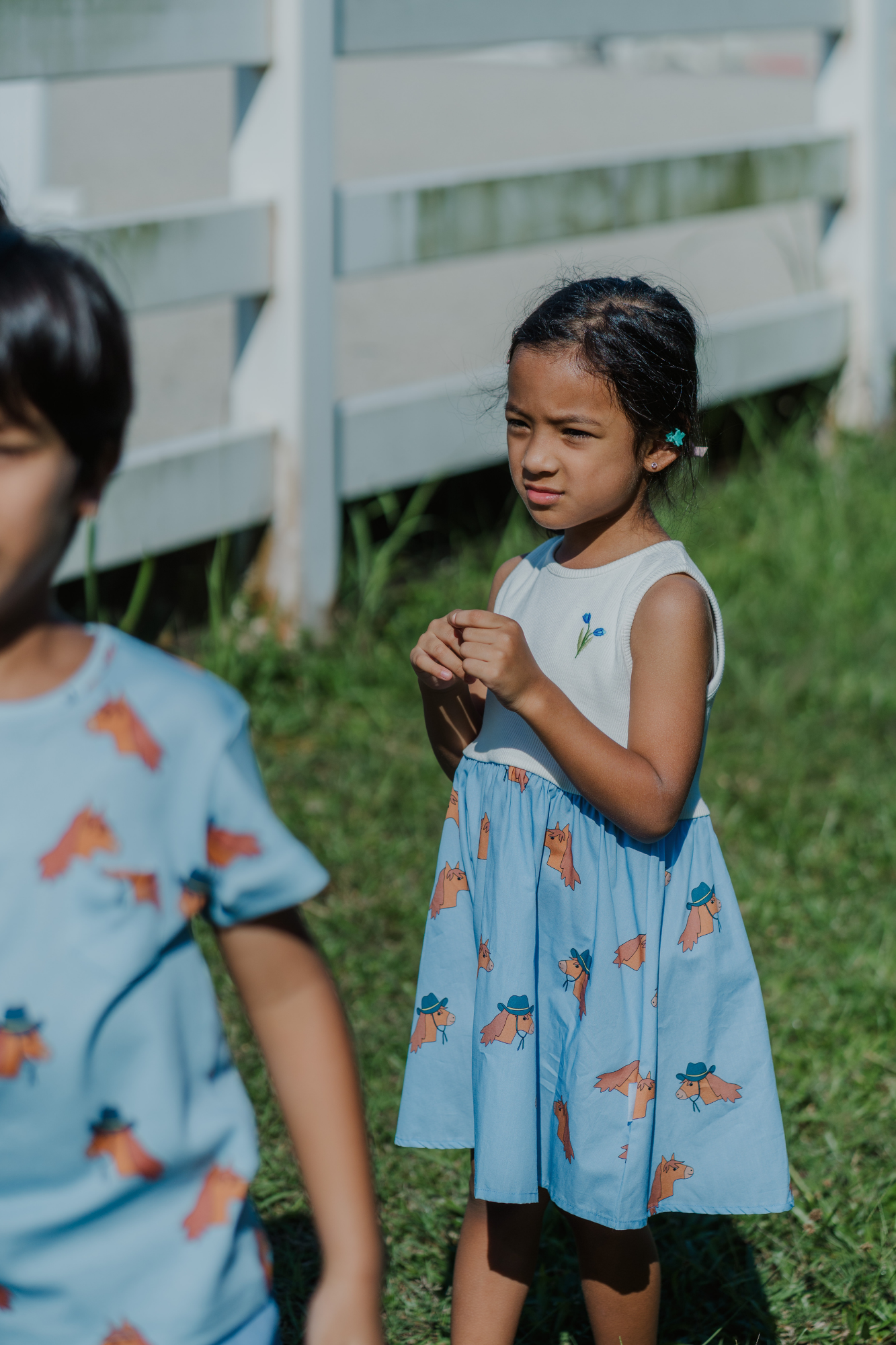 Horse Blue Splice Dress