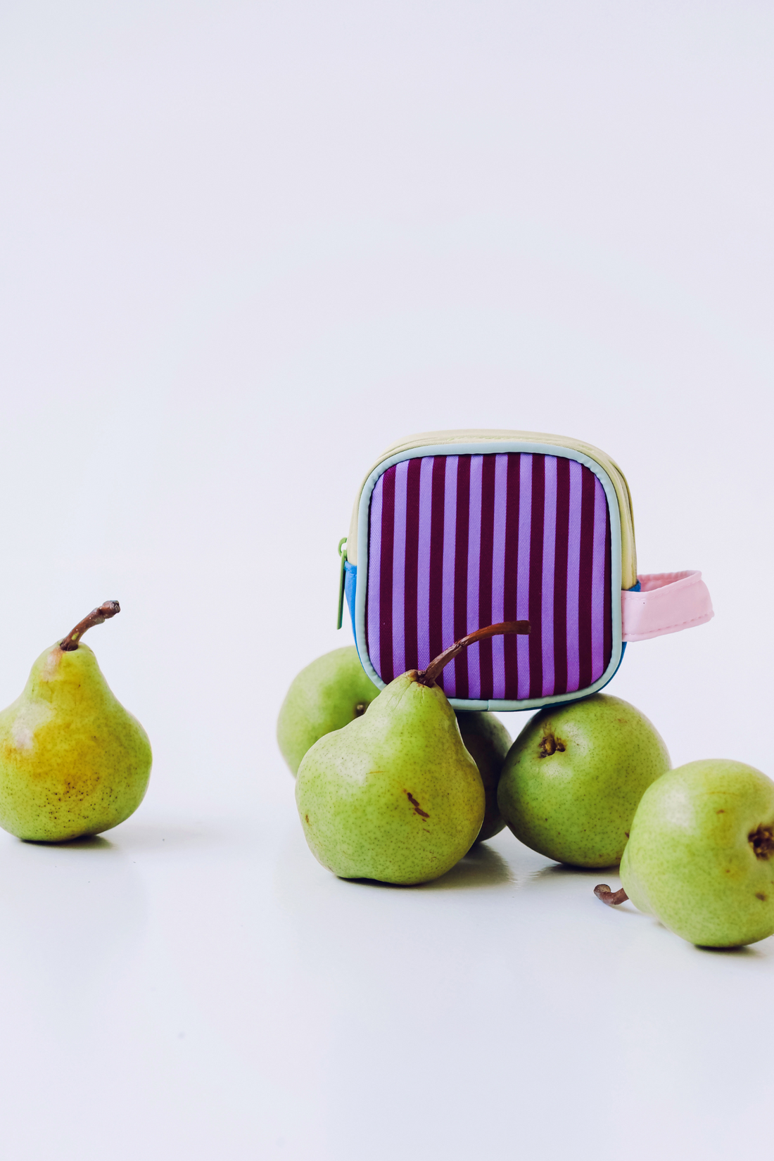 Personalisable Plum Stripe Block Pouch