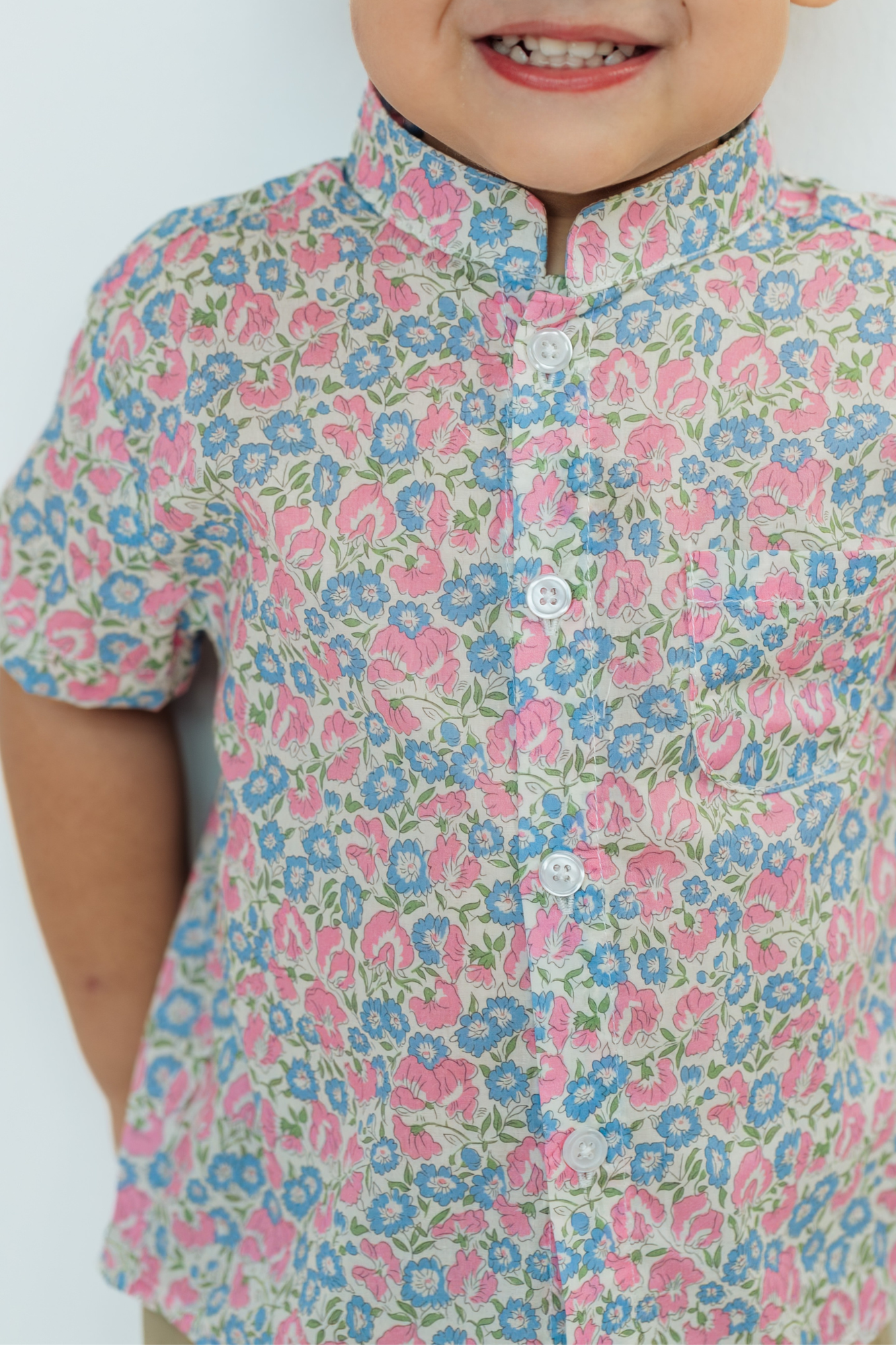 Morning Bloom Mandarin Shirt