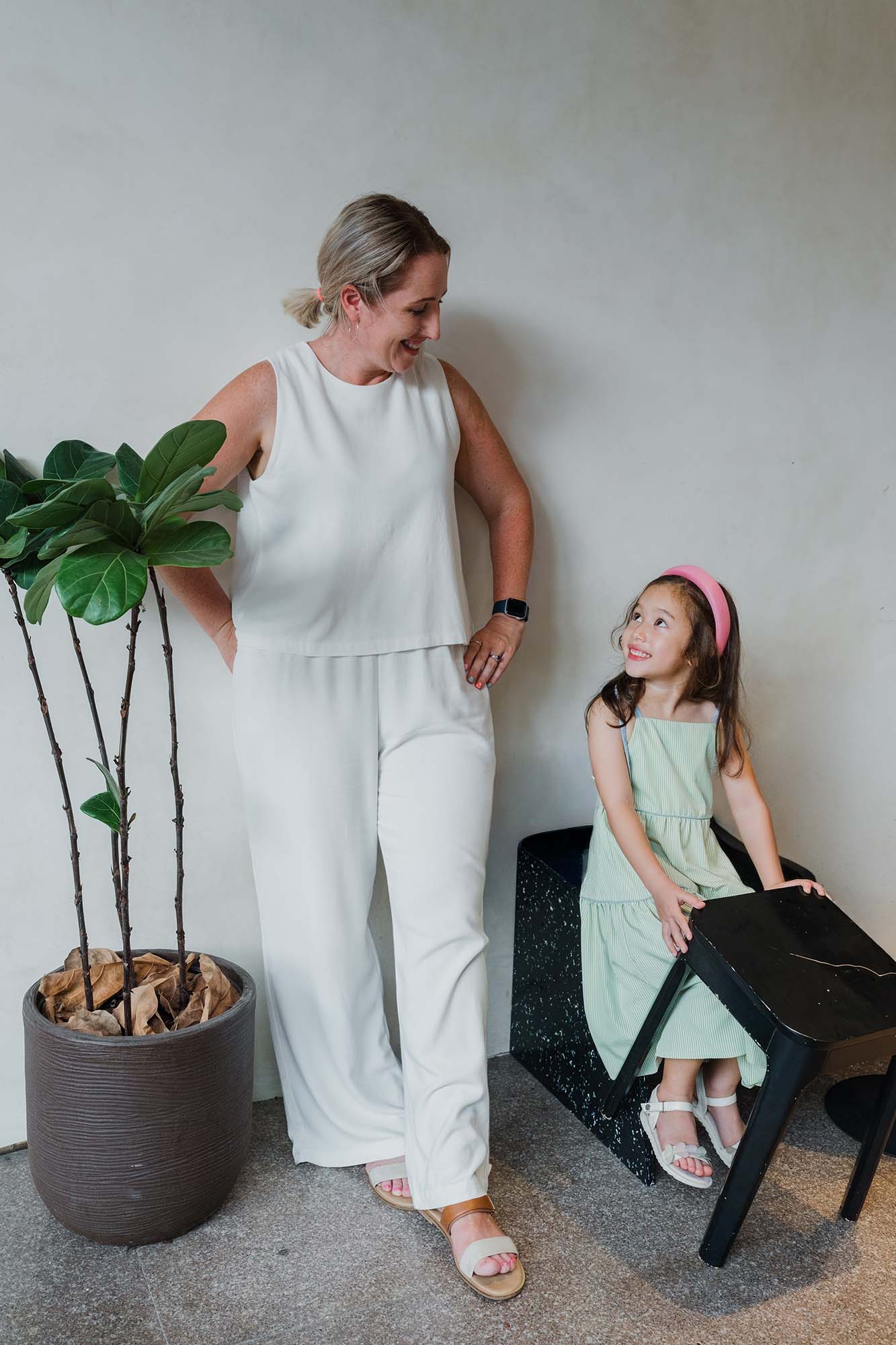 Ecru Boxy Tank &amp; Relaxed Pants Set