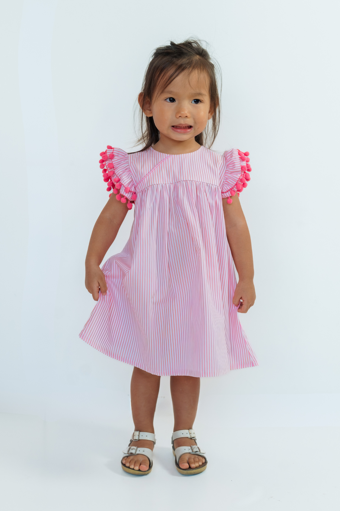 Pink Stripe Alison Baby Cheongsam