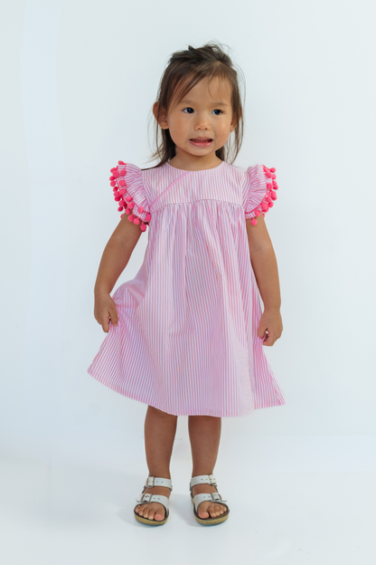 Pink Stripe Alison Baby Cheongsam