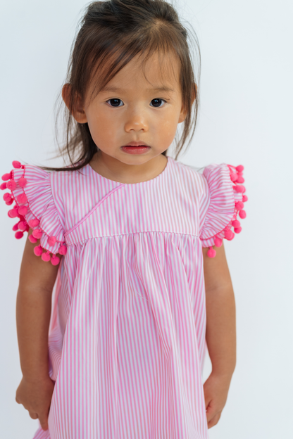 Pink Stripe Alison Baby Cheongsam