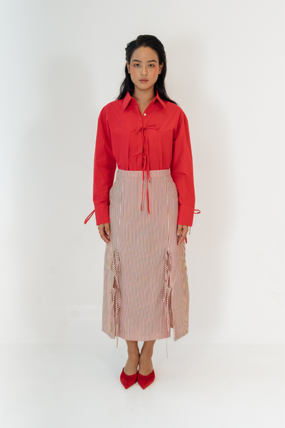 Ruby Stripe Skirt With Ties