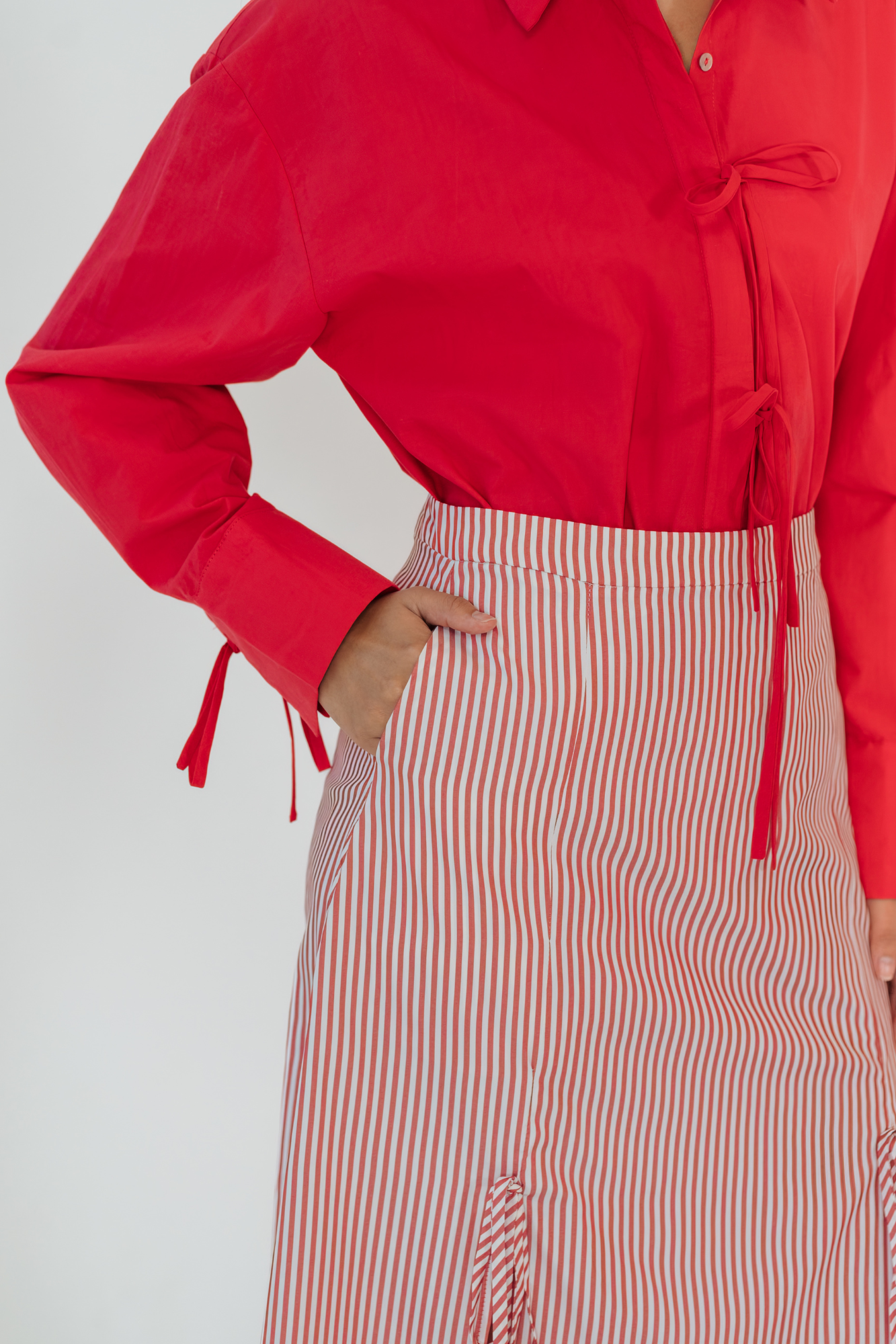 Ruby Stripe Skirt With Ties