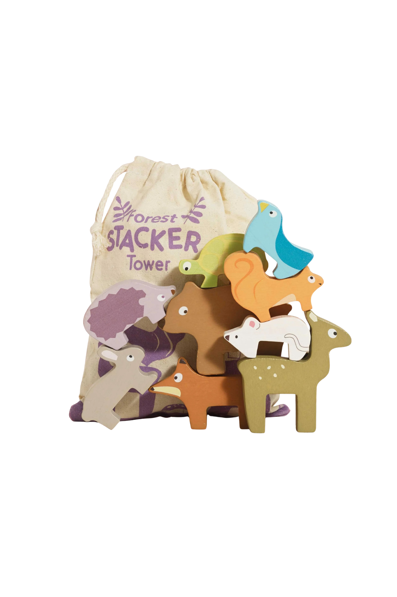 Le Toy Van Wooden Stacking Animals &amp; Bag - Africa