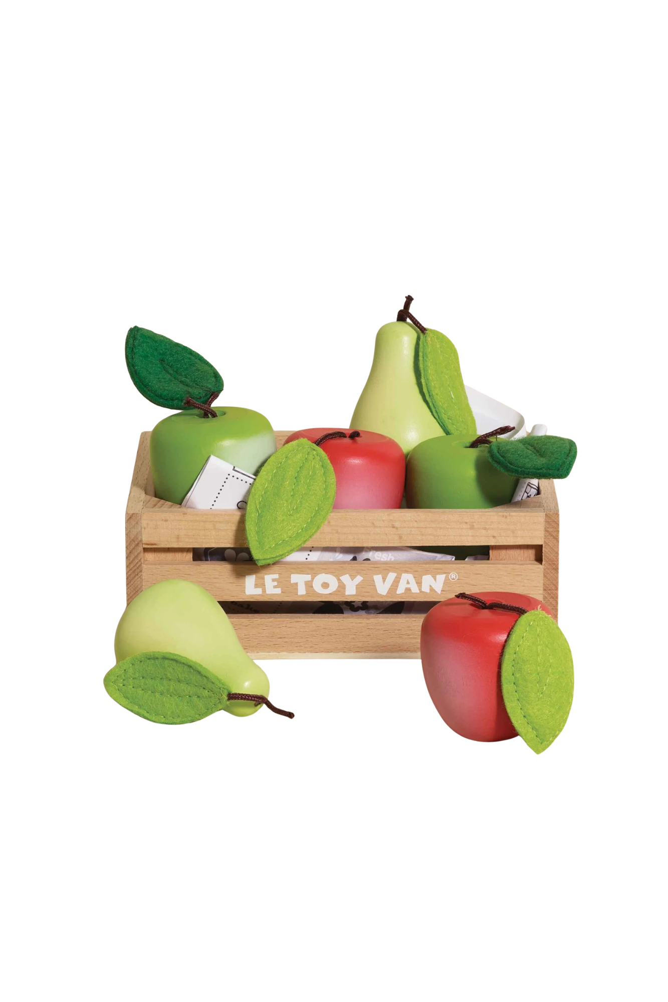 Le Toy Van Wooden Market Crate - Orchard Fruits
