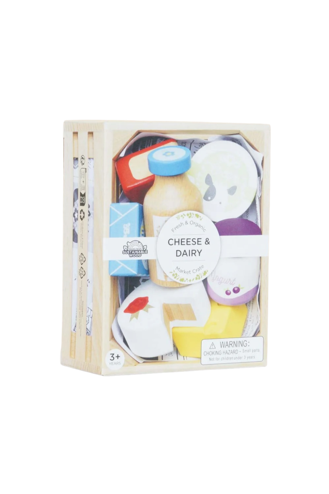 Le Toy Van Wooden Market Crate - Cheese &amp; Dairy
