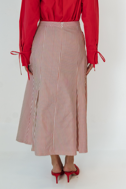 Ruby Stripe Skirt With Ties