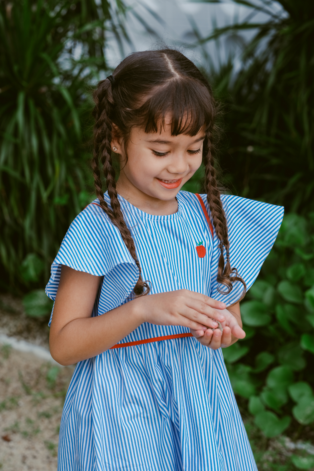 Blue Stripe Apple Molly Dress