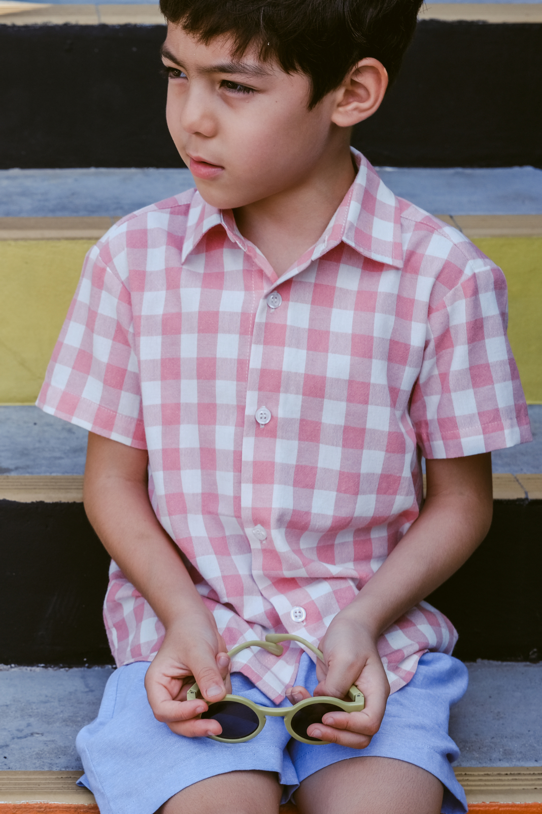 Pink Check Collared Shirt