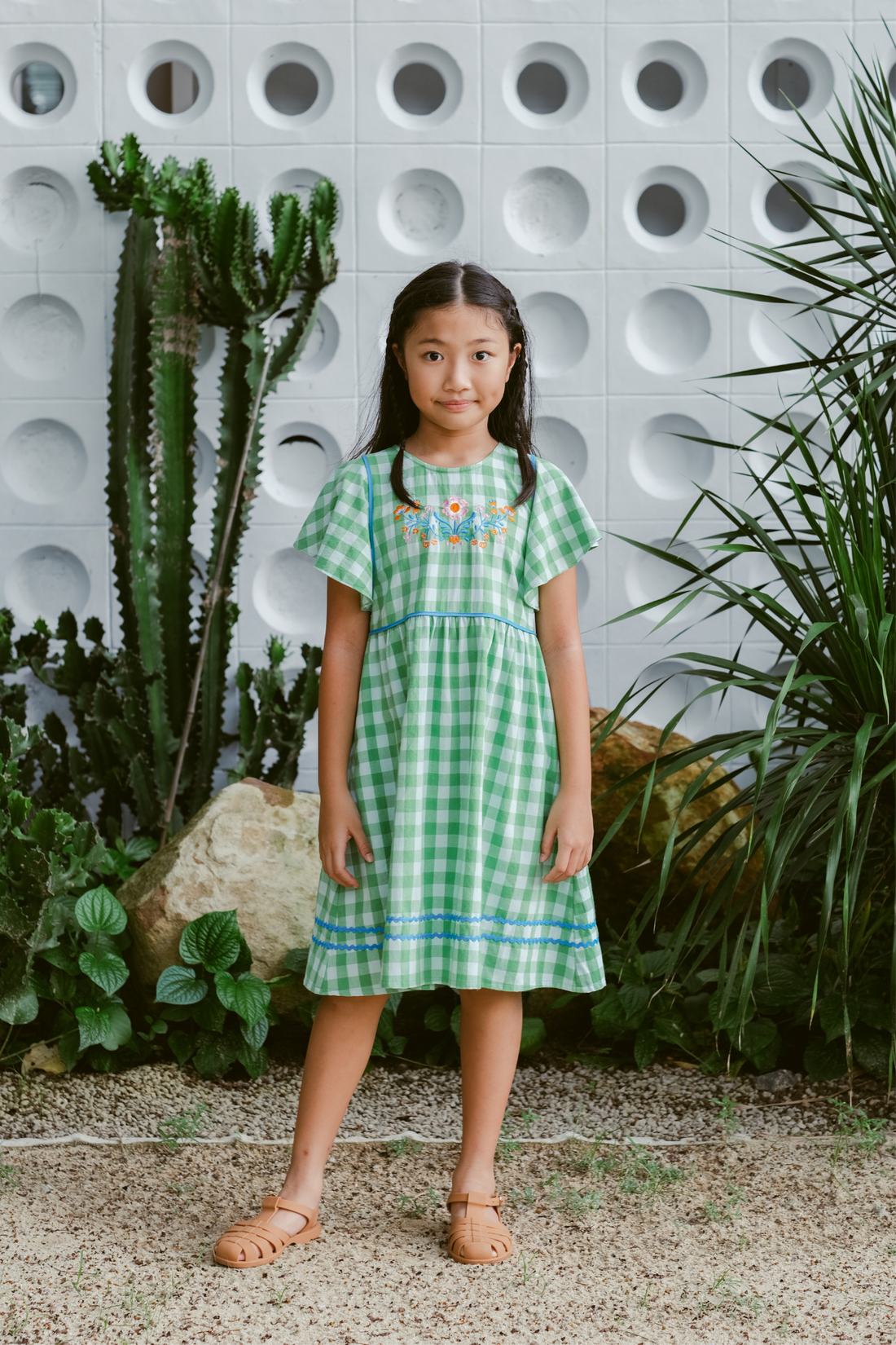 Green Check Molly Dress