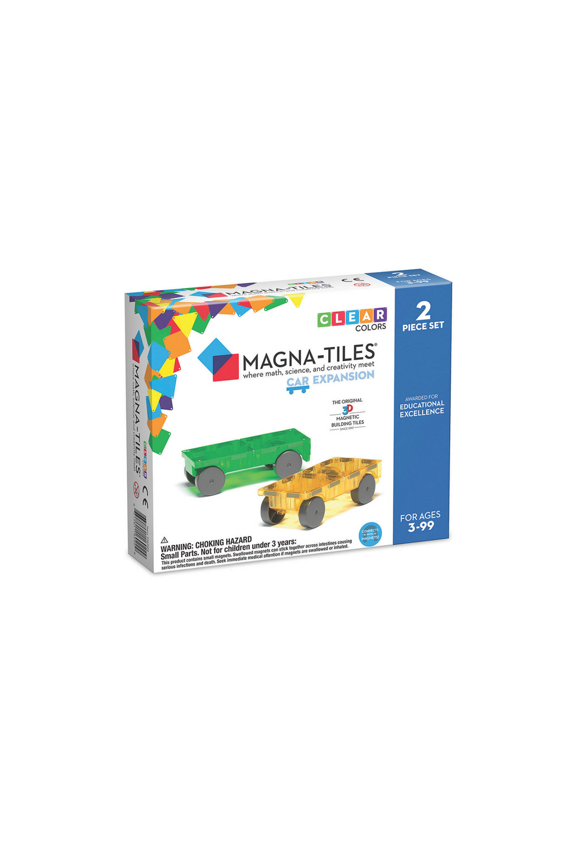 MAGNA-TILES Cars 2 pieces Expansion Set - Green & Yellow