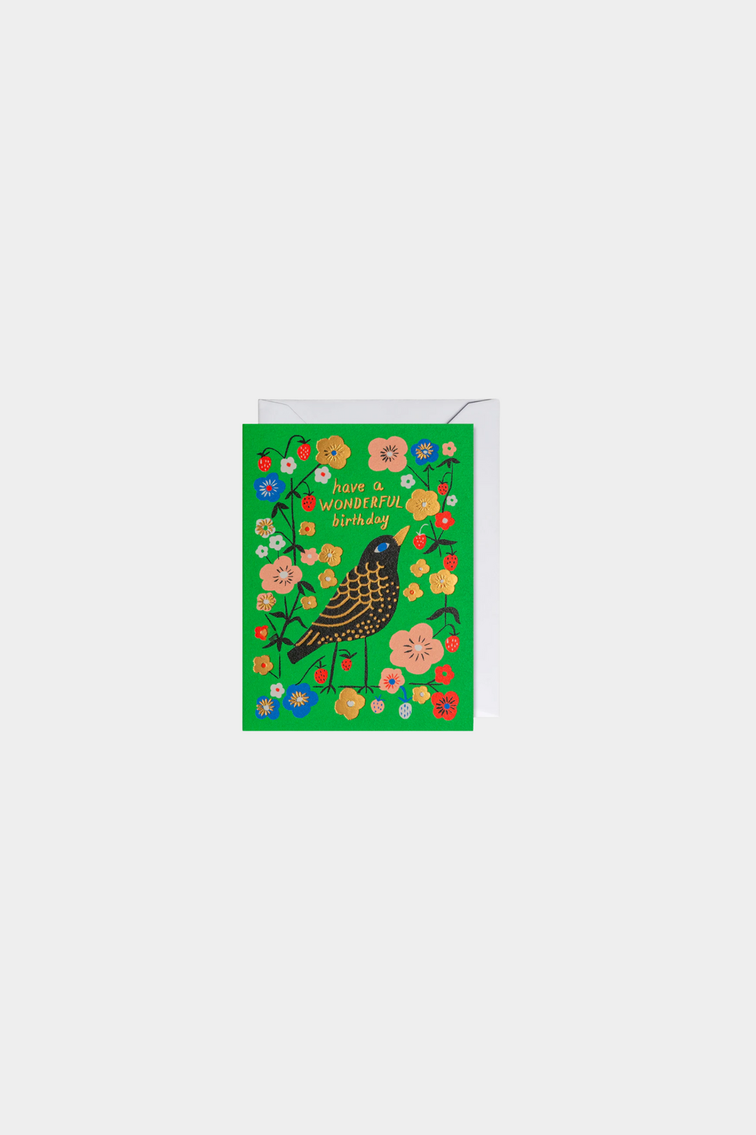 Have a Wonderful Birthday Blackbird Mini Card