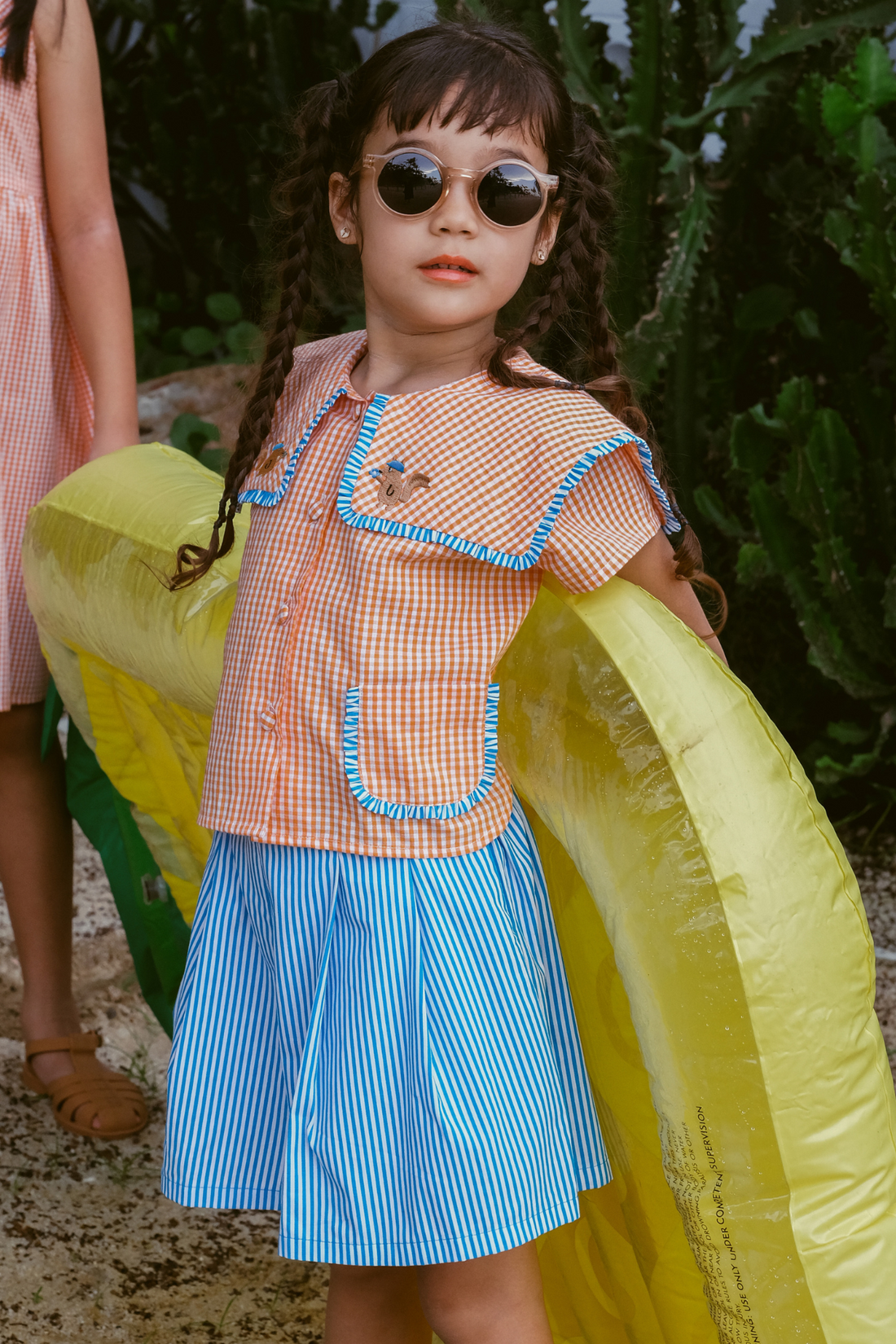 Orange Plaid Phoebe Two Piece Set