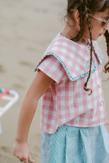 Pink Check Phoebe Two Piece Set