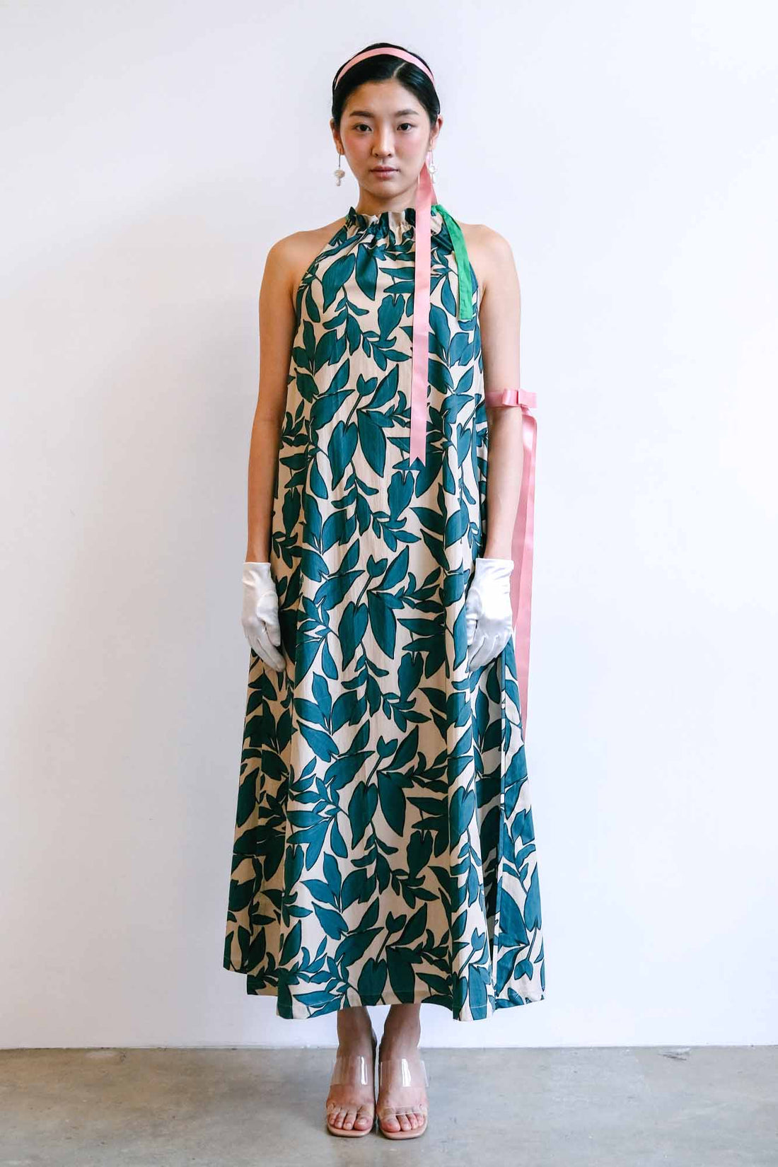 Banana Palm Halter Maxi Dress