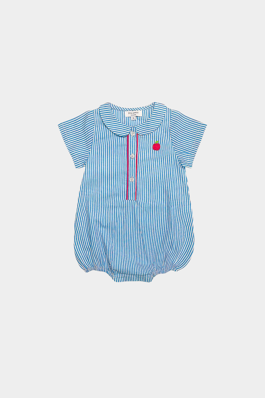 Blue Stripe Apple Peter Pan Romper