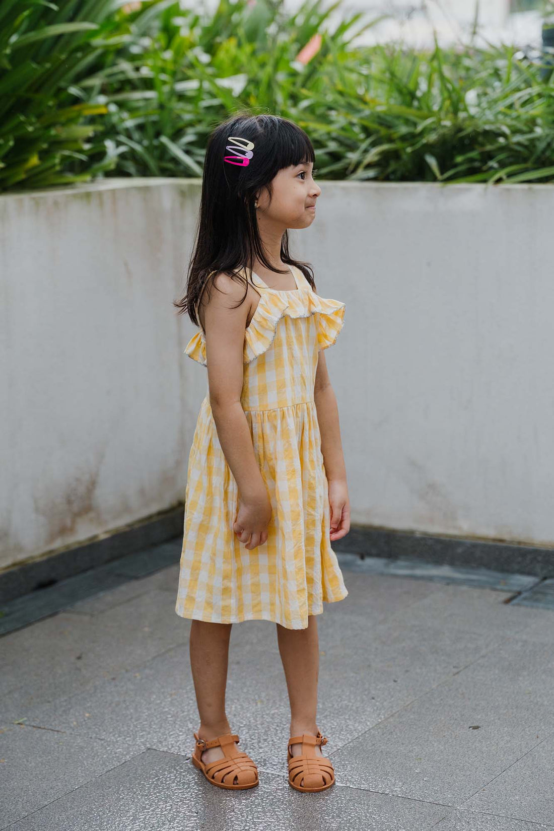 Yellow Check Kelly Dress