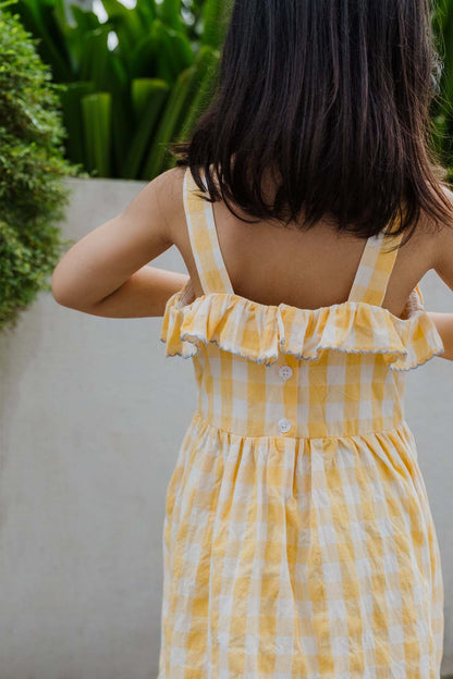 Yellow Check Kelly Dress