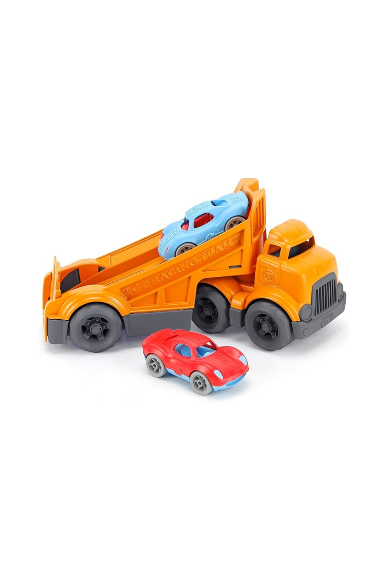 GREEN TOYS RACING TRUCK WITH 2 RACERS