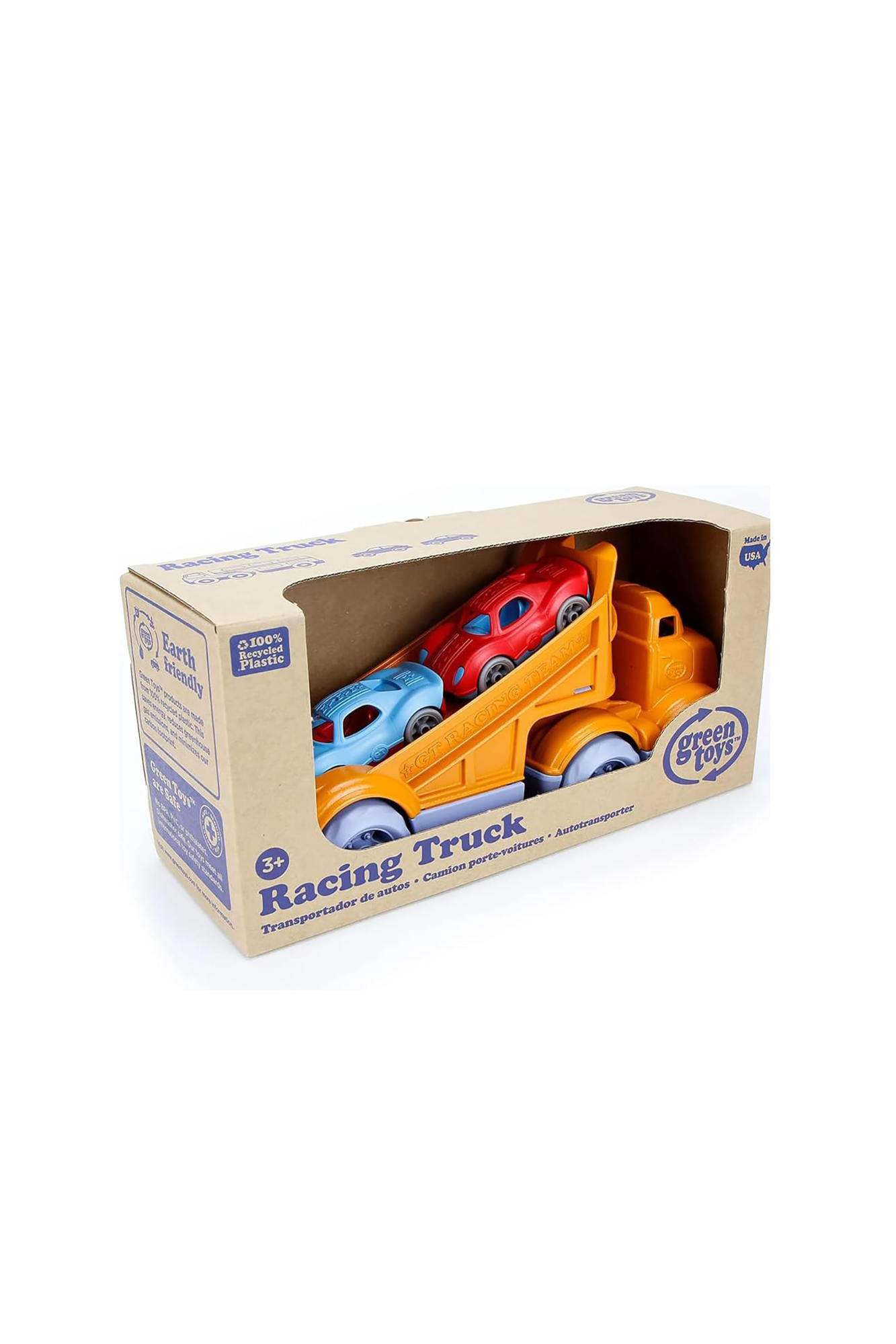 GREEN TOYS RACING TRUCK WITH 2 RACERS