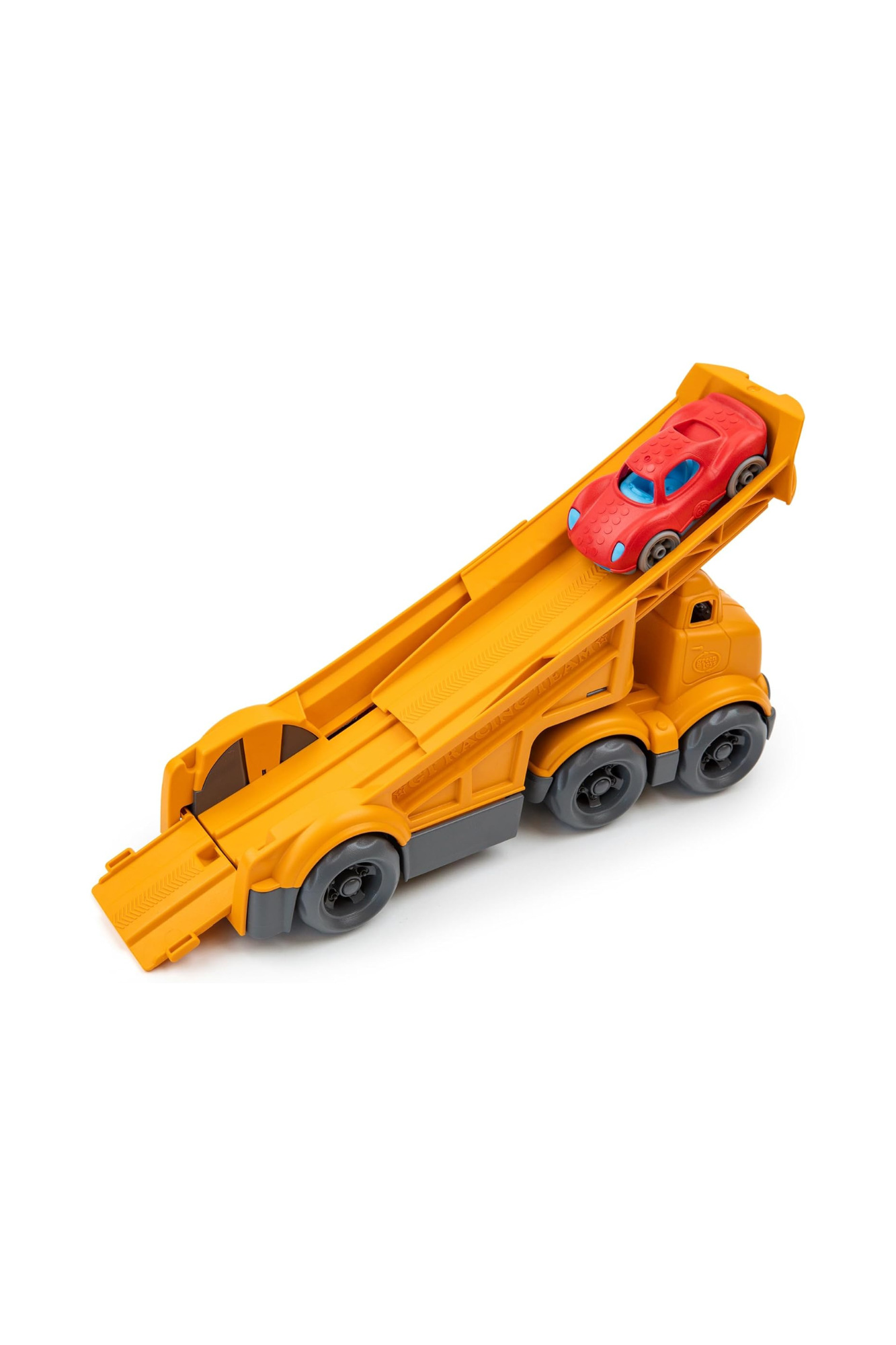 GREEN TOYS RACING TRUCK WITH 2 RACERS