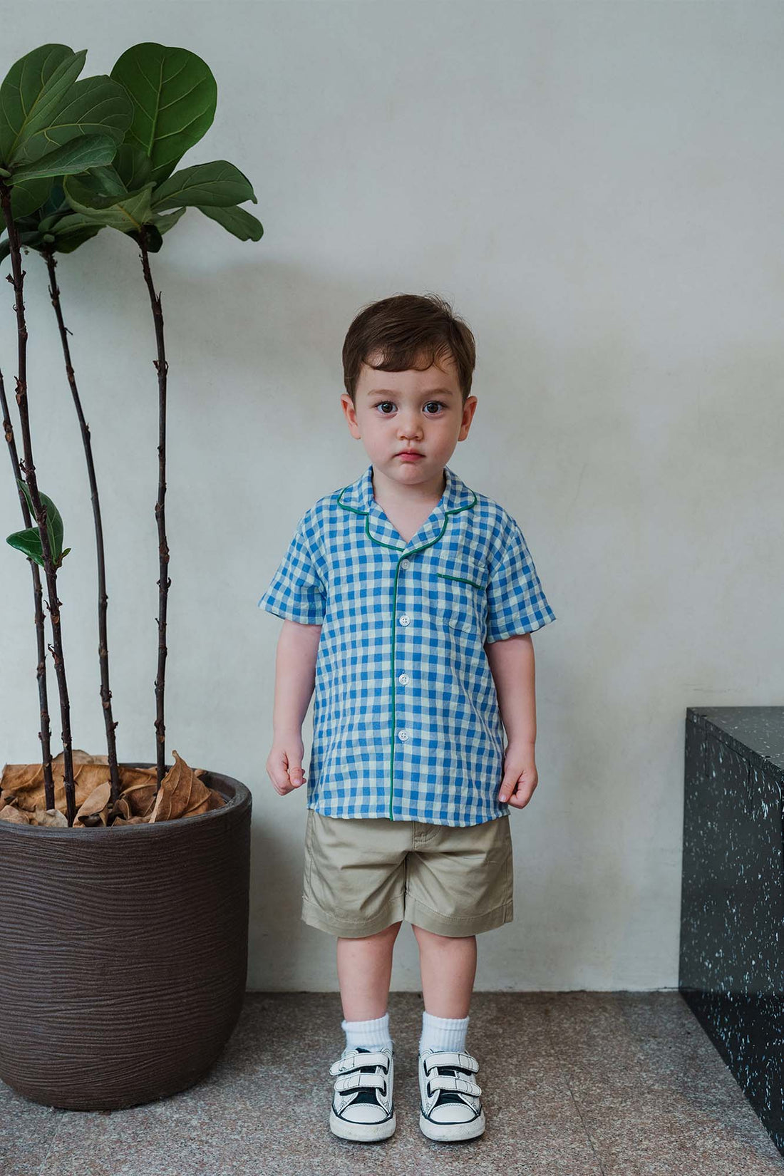 Blue Plaid Relaxed Shirt
