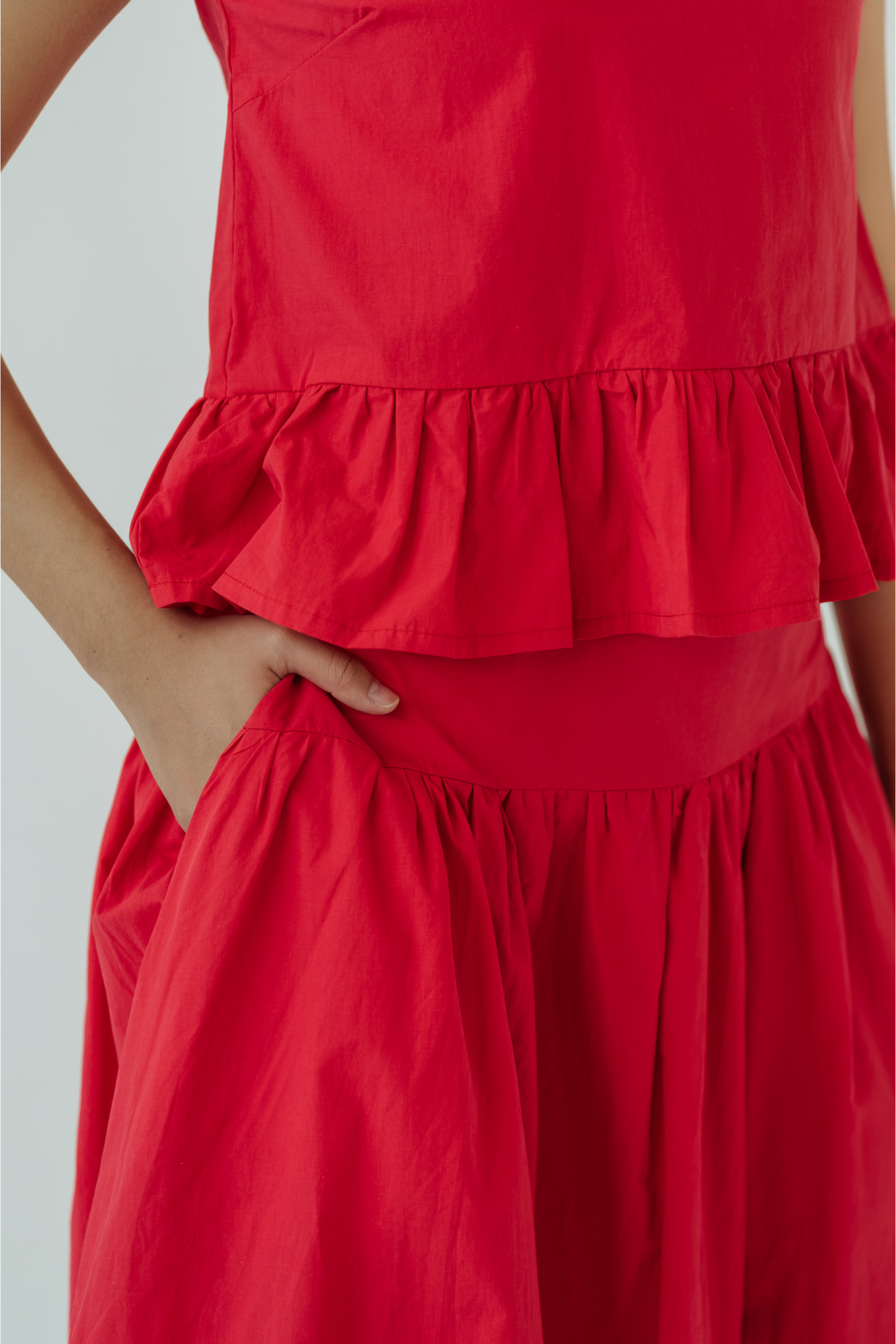 Red Garnet Gathered Skirt