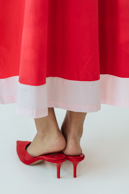 Red Garnet Gathered Skirt
