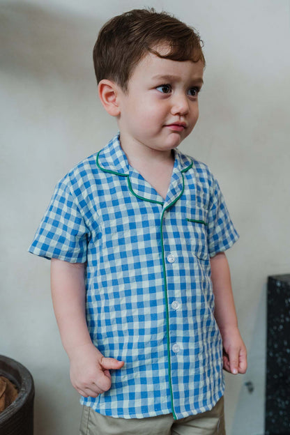 Blue Plaid Relaxed Shirt