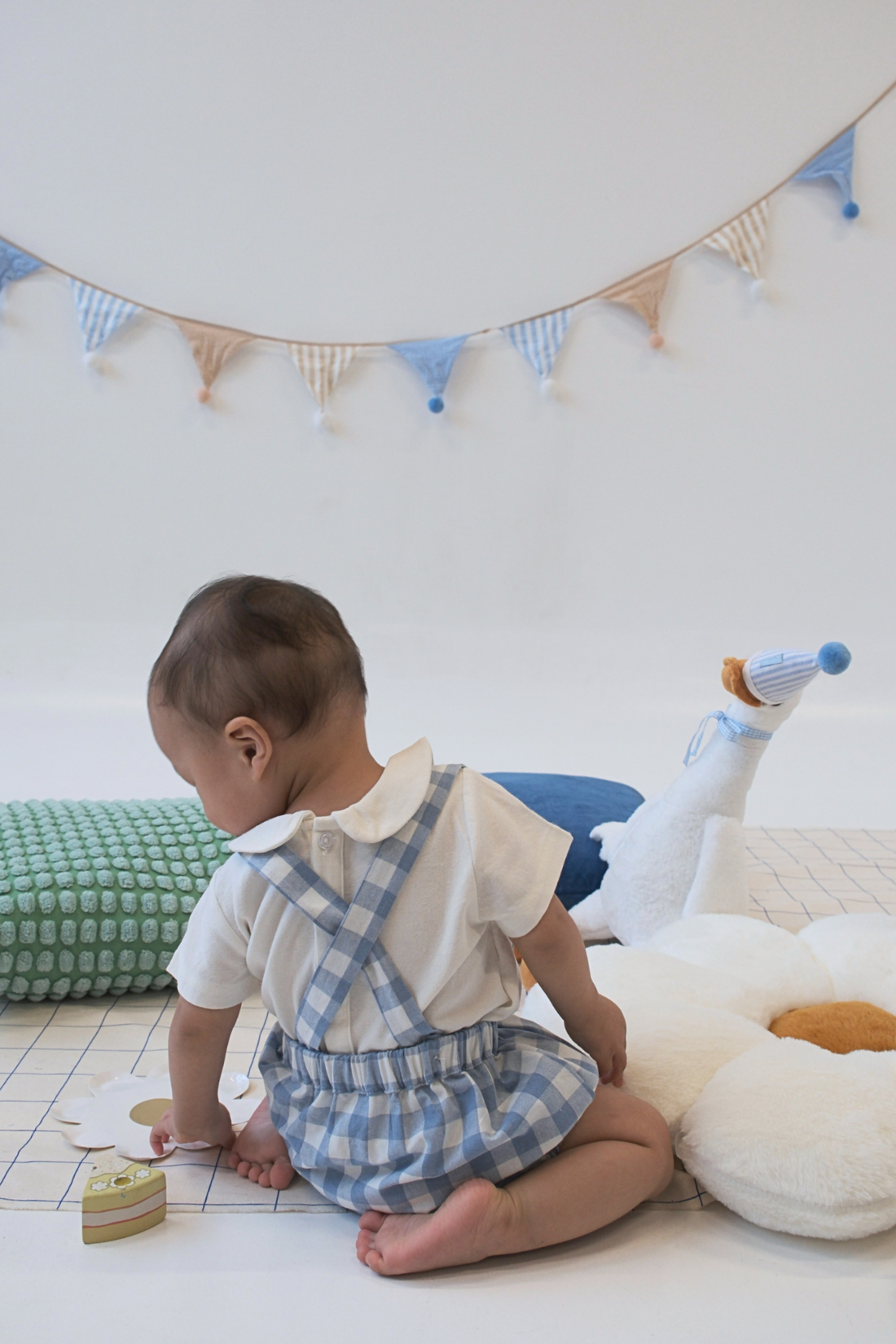 Blue Check Charlie Overalls