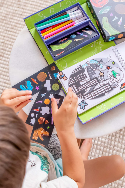 TIGER TRIBE COLOURING SET - DINOS IN SPACE